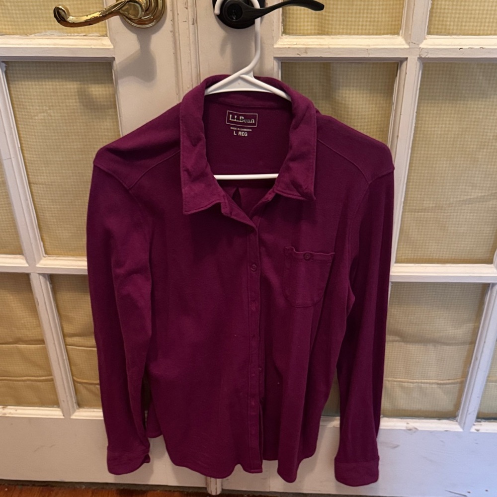 L.L. Bean Rich Purple Long Sleeve Shirt